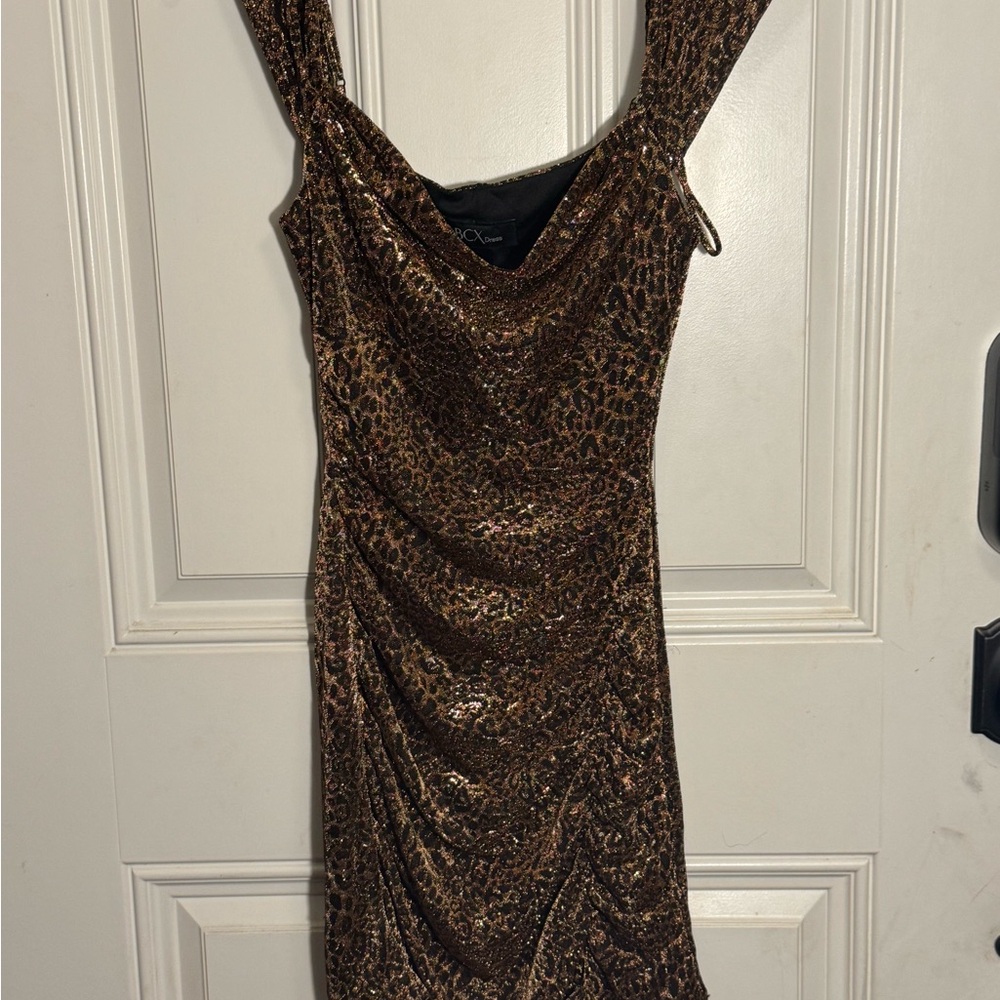 BCX Brown Leopard Print Mini Dress